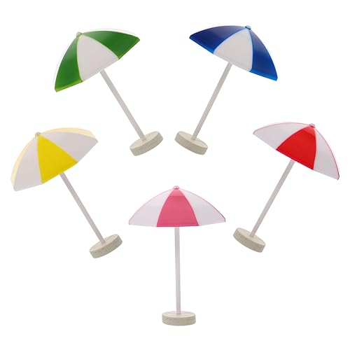 CIYODO 5 Stück Teiliges Mini Sonnenschirm Bunte Micro Landscape Dekoration Hawaii Party Strand Miniatur Regenschirme für Aquarium Sandtisch und Heimdeko von CIYODO