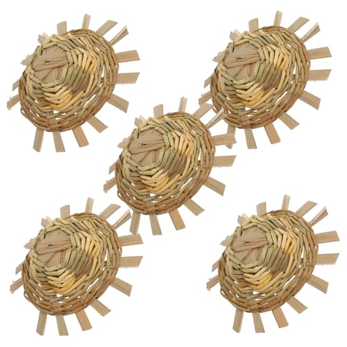 CIYODO 5 Stück Teiliges Mini Strohhut für DIY Bastelprojekte Handgewebte Miniatur Hüte mit Durchmesser Leichte Landhausstil Dekoration für Puppenhaus und Kreative Accessoires CIYODO 5 Stück Teiliges Mini Strohhut für DIY Bastelprojekte Handgewebte Miniatur Hüte mit Durchmesser Leichte Landhausstil Dekoration für Puppenhaus und Kreative Accessoires von CIYODO