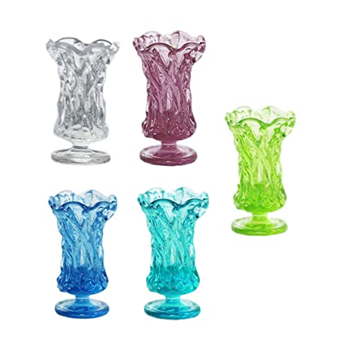CIYODO 5 Stück Teiliges Miniatur Vasen Set aus Hochwertigem Resin Dekorative Kleine Vasen für Puppenhäuser Detailreiche Miniatur Deko Bruchsicher und Formbeständig als Tischdeko und von CIYODO