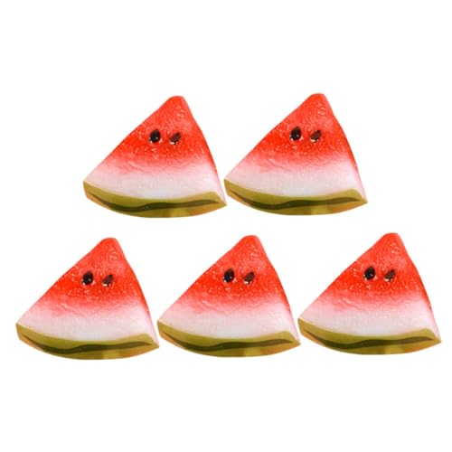 CIYODO 5 Stück Teiliges Miniatur Wassermelonen Realistische Deko Künstliche Frucht Lebensecht für Puppenhaus Tischdekoration Vielseitig Langlebig Farbenfroh von CIYODO