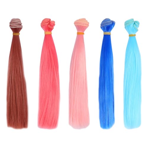 CIYODO 5 Stück Teiliges Puppenhaar Gerade Kunsthaar Extensions für DIY Puppenperücken Hochtemperaturseide Einfache Anbringung Weiche und Realistische Textur für Kreatives Basteln CIYODO 5 Stück Teiliges Puppenhaar Gerade Kunsthaar Extensions für DIY Puppenperücken Hochtemperaturseide Einfache Anbringung Weiche und Realistische Textur für Kreatives Basteln von CIYODO