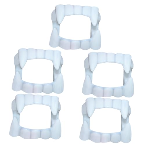 CIYODO 5 Stück Teiliges Vampirzähne Halloween Zahnmodell aus Resin für Kostümpartys für Erwachsene und Leicht und Gruselig für Horror Events und Feierlichkeiten von CIYODO