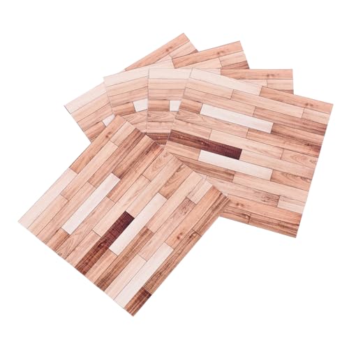 CIYODO Wohnkultur 5St Wandpaneele mit simulierter Holzmaserung Puppenhaus-Bodenplatte Mini- -DIY-Bodenpapier Vintage-Tapete Hintergrund Bodenpapier für Minihaus Mini-Hauszubehör von CIYODO