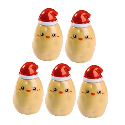CIYODO 5 Stück Weihnachts Mini Figurine Süße Kunstharz Kartoffel Deko für Festliche Tischdekoration für Micro Landschaften und DIY Weihnachtsornamente von CIYODO