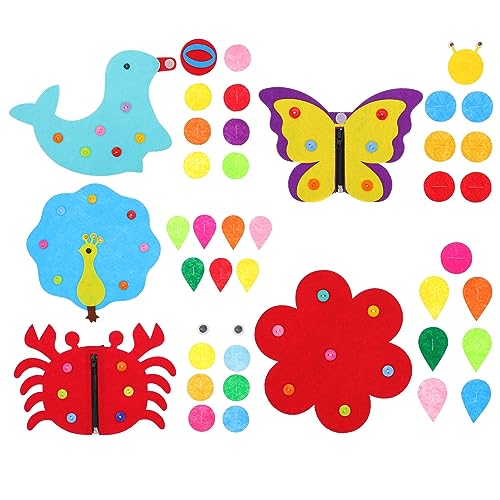 CIYODO 5 Stück mit Reiß Verschluss knöpfen Knöpfbrett Stoffbrett für Kinderknöpfe pädagogisches Button-Board- Knopfleiste aus Vliesstoff CIYODO 5 Stück mit Reiß Verschluss knöpfen Knöpfbrett Stoffbrett für Kinderknöpfe pädagogisches Button-Board- Knopfleiste aus Vliesstoff von CIYODO