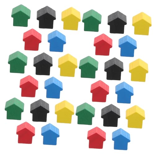 CIYODO 50 Stück Holzspielfiguren für Brettspiele Mehrfarbige Schachkomponenten Spielmarken für Zubehör für Interaktive Lernspiele und Tischspiele von CIYODO