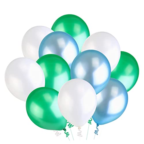 CIYODO 50 Stück Latexballon luftballons ritauls hochzeitstruhe balloons mitgebsel kindergeburtstag Blau sortiert süß Türkis Ballon für die Hochzeit Perlmutt glänzender Ballon Green von CIYODO