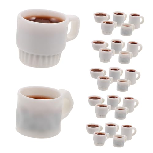 CIYODO 50 Stück Maßstab Realistische Puppenhaus Dekoration Detailreiche Mini Trinkgefäße für DIY Schlüsselanhänger Ohrringe Party Zubehör Spielküche Accessoires von CIYODO