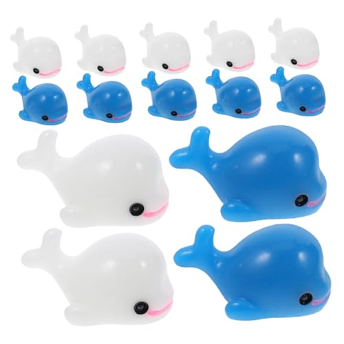 CIYODO 50 Stück Mini Delfin Figuren aus Harz Niedliche Meeresbewohner für Mikro Landschaften Dekoration für Flaschen und Terrarien Blaue und Weiße Delfine von CIYODO
