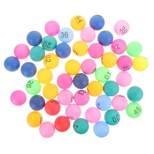 CIYODO 50 Stück Nummerierte Kunststoff Lotteriebälle Kleine Party Spielbälle Wiederverwendbar Leichte Bingo und Tombola Kugeln für Familienfeiern und Events von CIYODO