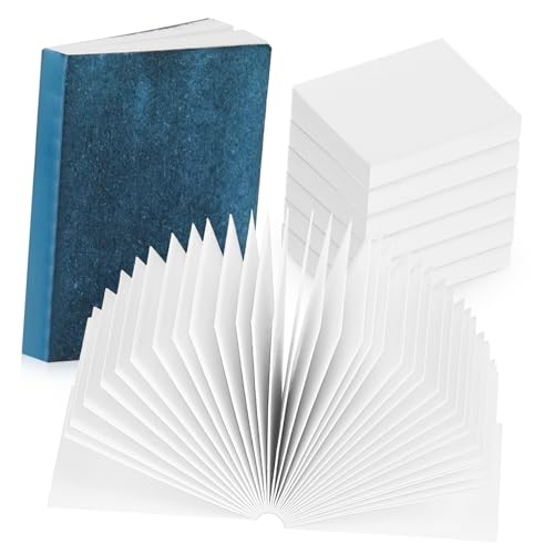 CIYODO 50 Stück Teiliges Miniatur Puppenhaus Bücher Leere Kleine Notizhefte aus Beschichtetem Papier Robuste Mini Blankobücher zum Basteln und Dekorieren von Puppenhausmöbeln Kreative von CIYODO
