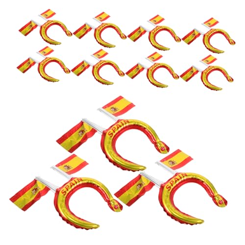 CIYODO 50 Stück Teiliges Spanische Flagge Aluminiumfolie Kopfband Leichtes Bequemes Tragen Leuchtend Farbige Vielseitige Party-dekoration für Nationalfeiertag Geburtstagsfeier Familien von CIYODO