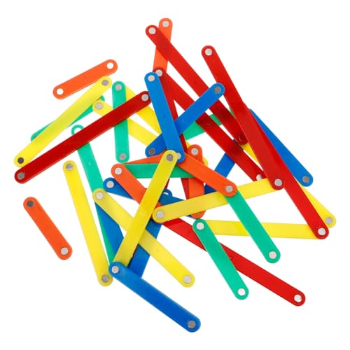 CIYODO 50 Stück Magnetische Geometrische Stäbe Mathe Manipulatives für Kindergarten Fördert Kreativität Sicheres Kunststoffmaterial Geometrische Werkzeuge für Unterricht von CIYODO