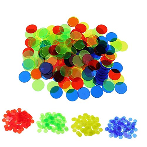 CIYODO 500 Stücke 15mm Tokens Kunststoff Chip Marker Bingo Chips Für Spiele Bildung Zufällige Farbe von CIYODO