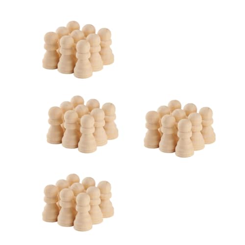 CIYODO 50Stücke Unbemalte Holzschachfiguren Unvollendetes für Kreative Brettspielzubehör für DIY Projekte Fördert Fantasie und Praktische Fähigkeiten von CIYODO