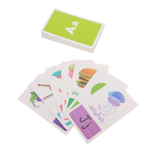 CIYODO 58 Stück Karteikarten zur Früherziehung spielsachen für kinderspielsachen lernspielzeug Kleinkind Alphabete Cartoon-Lernkarten Spielkarten für Papier von CIYODO