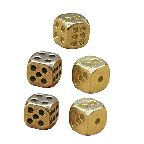 CIYODO 5St Würfel aus reinem Kupfer lichtwürfel Exquisite Spielwürfel-Requisiten 6d Würfel kleine Würfelstütze RPG-Würfel kleine Spielwürfel Würfel-Requisitenspielzeug reines Kupfer von CIYODO