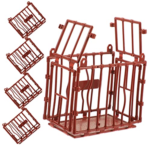 CIYODO 5Stücke Mini Tierkäfig Kunststoff Käfige Für Kreative Hausdekoration Zubehör Für Miniaturfarm Und Sandtisch Langlebig Und Vielseitig Einsetzbar von CIYODO