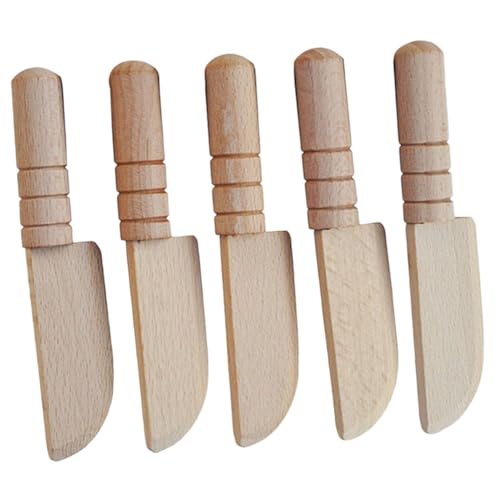 CIYODO 5Stücke Teiliges DIY Holzspielzeug Realistisches Küchenspielzeug Mit Holzschneidewerkzeug Für Kreative Rollenspiele Und Frühkindliche Bildung Für Puppenhäuser von CIYODO
