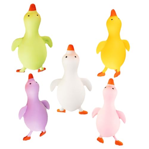 CIYODO Spielzeug 5st Spielzeuge Duck Decompression Toys Anxiety Relief Toy Animal Squishy Toys Sensory Crush-Spielzeug Für Kinder Fake Duck Doll Geschenke Student Prise Musik Ente von CIYODO