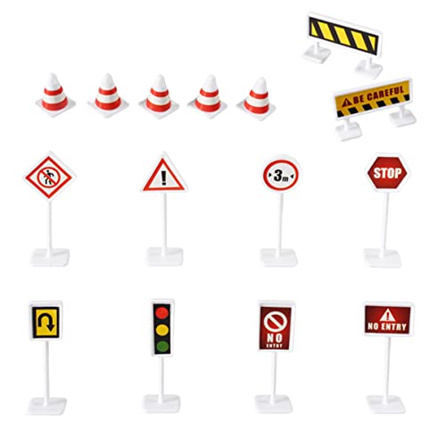 CIYODO 6 Sätze Mit Simulierten Verkehrszeichenmodellen Verkehrszeichenspielzeug Lernspielzeug Für Kinder von CIYODO