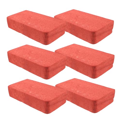 CIYODO 6 Stück Filmrequisiten Steine Streich Steine Rote Ziegel Gimmick Requisite Gefälschte Ziegel Requisite Konstruktionsspielzeug Bühnenrequisite Weiche Spielblöcke von CIYODO