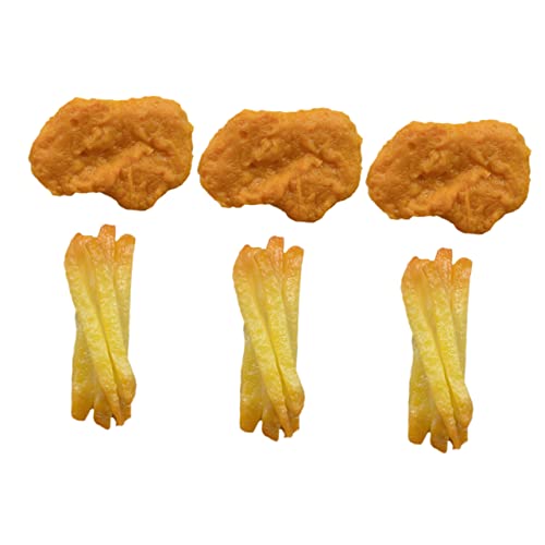 CIYODO 6 Stück Gebratenes Hühnernugget -Modell gefälschte Pommes Frites Nuggets Pommes frittes Fritten gefälschtes Hühnerfutter künstliche Nahrung Hühnchen realistisch PVC CIYODO 6 Stück Gebratenes Hühnernugget -Modell gefälschte Pommes Frites Nuggets Pommes frittes Fritten gefälschtes Hühnerfutter künstliche Nahrung Hühnchen realistisch PVC von CIYODO