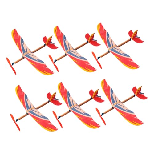 CIYODO 6 Stück Gummiband angetriebenes Flugzeug Segelflugzeuge DIY DIY- für Kinderspielzeug zum Selbermachen hölzern von CIYODO