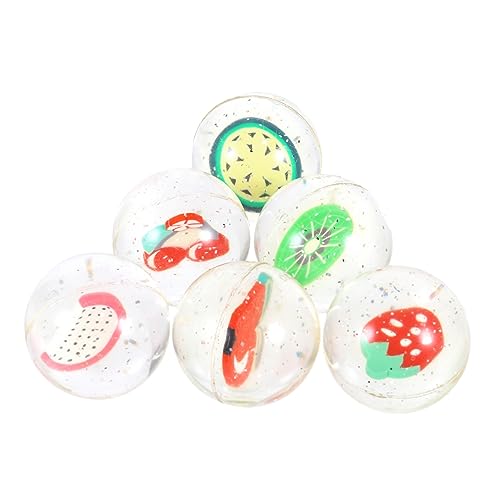 CIYODO 6 Stück Hüpfender Ball Party prallen federnd Flummi Springball aus Gummi Hüpfbauer fruchtige Hüpfbällchen Fruchtiger Hüpfball von CIYODO
