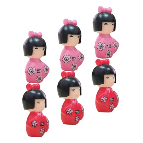 CIYODO 6 Stück Kimono-Puppe Wohnkultur Puppe Desktop Japanische Puppe Traditionelle Japanische Puppe Japanische Puppenverzierung Kimono Im Japanischen Stil Mini Japanische Puppe PVC von CIYODO