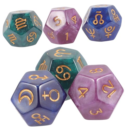 CIYODO 6 Stück Konstellationswürfel Tischbrettspiel Würfel Würfelspiel Mehrseitige Glückswürfel Tischzubehör Für Brettspiele Polyedrische Würfel Mehrseitige Würfel Brettspiele Würfel Harz CIYODO 6 Stück Konstellationswürfel Tischbrettspiel Würfel Würfelspiel Mehrseitige Glückswürfel Tischzubehör Für Brettspiele Polyedrische Würfel Mehrseitige Würfel Brettspiele Würfel Harz von CIYODO