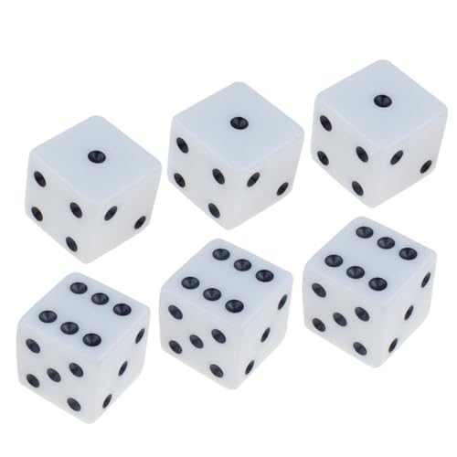 CIYODO 6 Stück Kunststoff Würfel Handbemalt Langlebig Leichte Spielwürfel für Party Brettspiele Dekoration Lernspielzeug von CIYODO