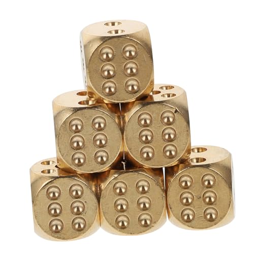 CIYODO 6 Stück Massive Messingwürfel Exquisite Kleine Würfelspiel Requisite Würfelspiel-Requisite Zarte Würfelstütze Aus Massivem Messing Kupfer Golden CIYODO 6 Stück Massive Messingwürfel Exquisite Kleine Würfelspiel Requisite Würfelspiel-Requisite Zarte Würfelstütze Aus Massivem Messing Kupfer Golden von CIYODO