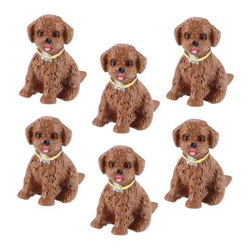 CIYODO 6 Stück Mikrolandschafts Ornament Puppenhaus Mikrolandschaft Tierornamente Mini Hausfiguren Süße Schlüsselanhänger Anhänger Mikrolandschafts Dekorationen Hunde von CIYODO