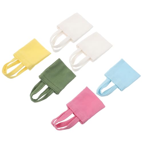 CIYODO 6 Stück Miniatur-Puppen-Canvas-Tasche: Winzige Einzelne Schultertaschen Zum Anziehen Von Puppen – Puppenhaus-landschaftstasche Im Maßstab 1:6, Handtasche, Schultertasche von CIYODO