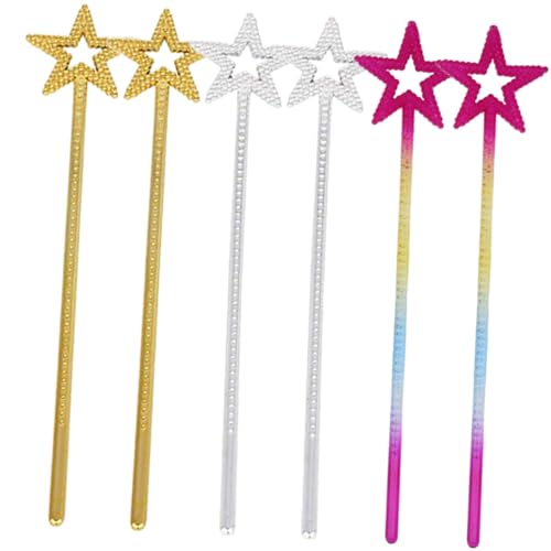 CIYODO 6 Stück Pentagramm-Fee-Zauberstab Engel Zauberstäbe Fairy Wand Party zubehör adventsgeschenke Toys Geburtstagsgeschenk für Mädchen Zauberstab Harz von CIYODO