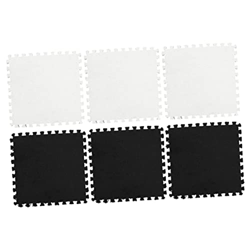 CIYODO 6 Stück Quadratischer Patchwork-Teppich Wasserdicht Spleißmatte waschbarer Teppich sicherheitsleine Schlafzimmer kinderteppich Patchwork-Bodenmatte Yogamatte Schaum Weiß von CIYODO