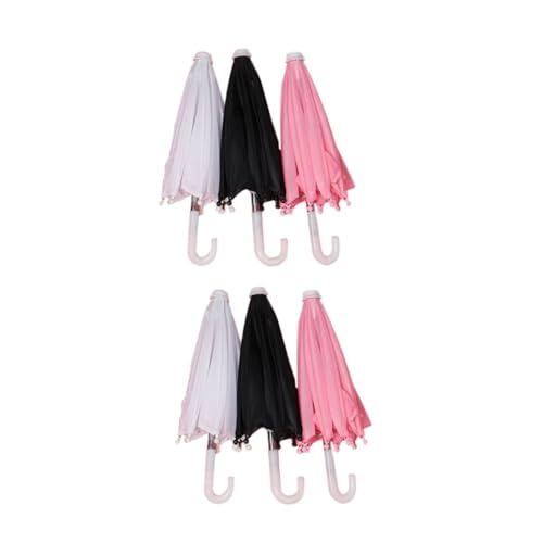 CIYODO 6 Stück Regenschirm kinderzimmerdeko Room Decoration игрушки для девочек kinderspielzeug Miniaturschirm Puppenregenschirm Puppendekor Regenschirme aus Stoff Plastik von CIYODO