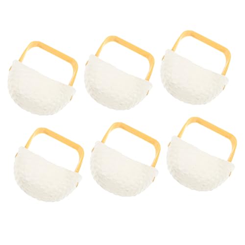CIYODO 6 Stück Simulation eines Handkorbs Gewebte künstlich Körbe gefälscht Fälschung für kinderspielzeug Toys puppenhaus Mini-Hausbedarf Mini-Hausblumenkorb Plastik von CIYODO