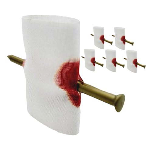 CIYODO 6 Stück Teiliges Halloween Streichspielzeug mit Nagel durch Finger Requisite für April und Gruselige Partys Kreative Sichere und Realistische Spaßaccessoires für Altersgruppen CIYODO 6 Stück Teiliges Halloween Streichspielzeug mit Nagel durch Finger Requisite für April und Gruselige Partys Kreative Sichere und Realistische Spaßaccessoires für Altersgruppen von CIYODO