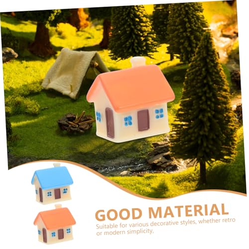 CIYODO 6 Stück Teiliges Miniatur Haus Figuren Resin Miniaturhaus Dekoration für Puppenhaus DIY Feengarten Mikro Landschaft Pflanzen Topf Ornament Kreativitätsfördernd und von CIYODO