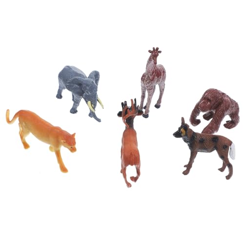 CIYODO 6 Stück Teiliges Realistischer Wildtier Modelle Detailgetreue Afrikanische Tierfiguren aus Robustem Material Dekorative Tierornamente für Kinderzimmer und Miniatur von CIYODO