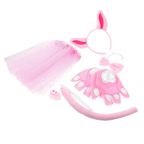 CIYODO 6 Stück Teiliges Schwein Kostüm Pig Cosplay mit Ohren Haarreif Rock Handschuhe Fliege Halloween Karneval Party Zubehör Rosa Tier Verkleidung CIYODO 6 Stück Teiliges Schwein Kostüm Pig Cosplay mit Ohren Haarreif Rock Handschuhe Fliege Halloween Karneval Party Zubehör Rosa Tier Verkleidung von CIYODO