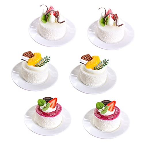 CIYODO 6 Stück Tortenmodelldekorationen Wohnkultur Gefälschte Kuchen Gefälschter Kuchen Dummy -kuchenschichten Essen Vorgeben Scheinkuchen Kuchendekoration Pu von CIYODO