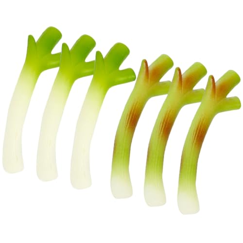 CIYODO 6 Stücke Scallion Scheibe Modell Gefälschte Requisiten Faux Künstliche Dekorationen Frische Zwiebeln Gemüse Grüner Salat Mini Realistische Küche Dekoration PVC von CIYODO