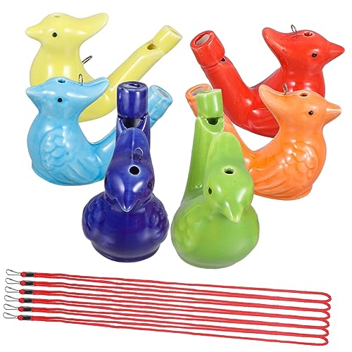 CIYODO 6 Stücke Wasservogel Pfeifen Keramik Spielzeug für Kinder Musikinstrumente Geräuschmacher Partygeschenke Badespielzeug Geburtstagsfeier Zubehör von CIYODO