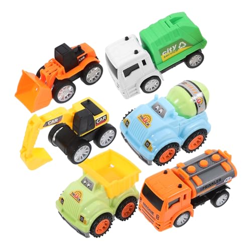 CIYODO Pädagogisches Pull Back-autospielzeug 6-teiliges Set Betonmischer Für Jungen Und Kleiner Traktor-LKW Spielzeug Für Kleinkinder von CIYODO
