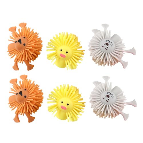 CIYODO 6-Teiliges Set Fingerpuppe tierisches blinkende Spielzeuge haariges Puffer Squeeze-Spielzeuge Kinderspielzeug Zufällige Farbe von CIYODO