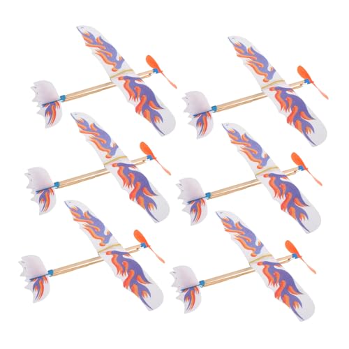 CIYODO 6Stücke Gummibandbetriebenes Flugzeugmodell DIY Kleines Segelflugzeug für Außenbereich Fördert Kreativität und Wissenschaftsinteresse bei Kindern Sicher und Einfach von CIYODO