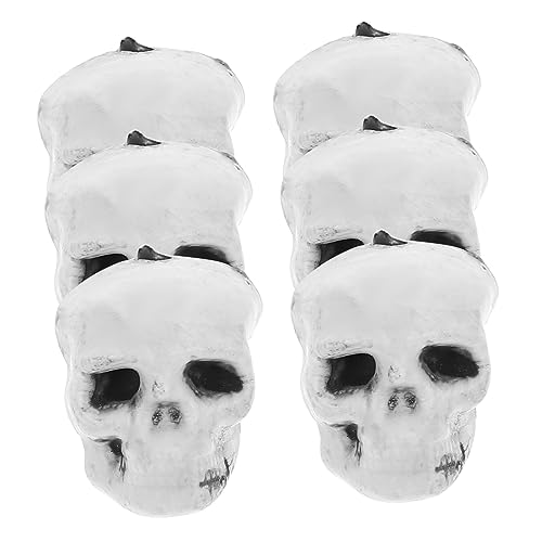 CIYODO 6Stücke Schädel Requisiten Für Halloween Dekoration Realistische Totenköpfe Für Spukhaus Kostümpartys Und Foto Shootings von CIYODO